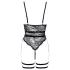 Cottelli - open bodysuit met bandjes - zwart - L
