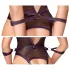 Cottelli Bondage - open body en armbanden (donkerpaars) - XL
