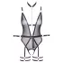 Cottelli Bondage - open body en armbanden (donkerpaars) - XL