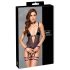 Cottelli Bondage - Open body met armboeien (zwart) - XL
