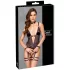 Cottelli Bondage - open body en armbanden (donkerpaars) - XL