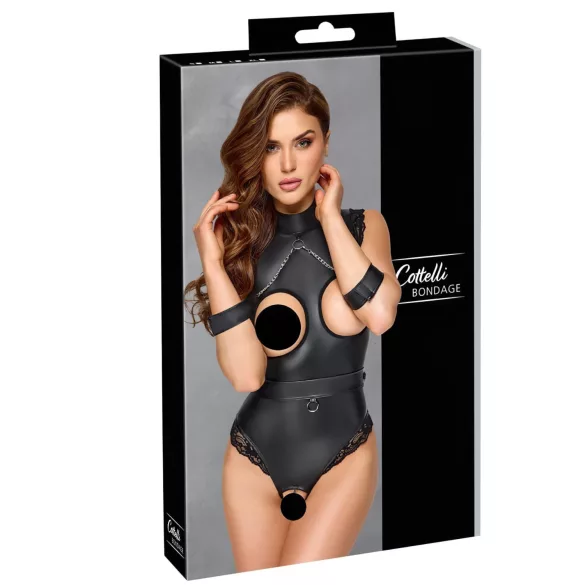 Cottelli Bondage - open cup body - zwart - M