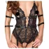Cottelli Bondage - open kanten body - zwart - M