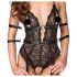 Cottelli Bondage - open zwart kanten body - L