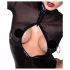 Noir - bodysuit - transparant inzetstuk - glanzend zwart