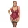 Cottelli Curves - lingerie body met ketting - kant - rood - 3XL