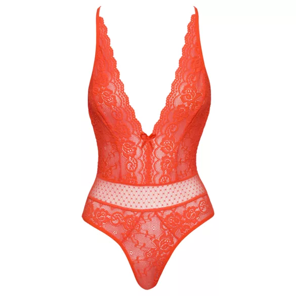 Cottelli - kanten body met gekruiste bandjes (rood)