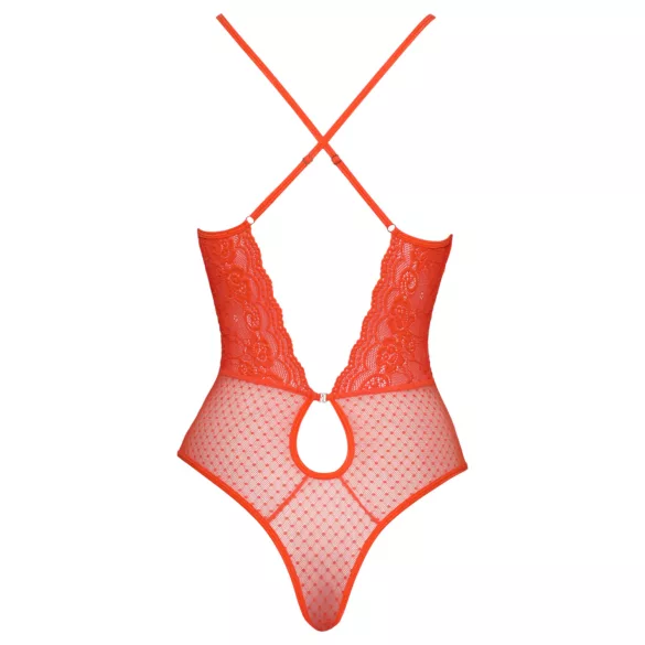 Cottelli - kanten body met gekruiste bandjes (rood)