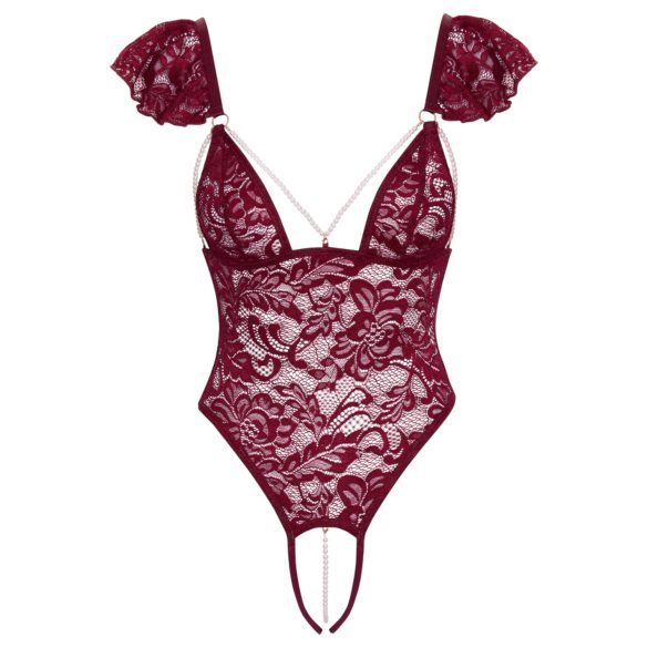 Cottelli - kanten body met parels (rood)