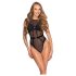 Cottelli - dames body - transparant kant - zwart