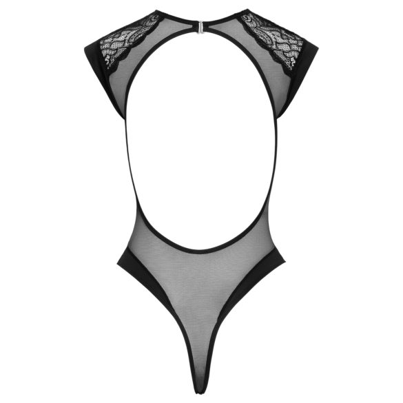 Cottelli - dames body - transparant kant - zwart