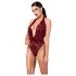 Noir Kink Royal - damesbody - transparant - rood