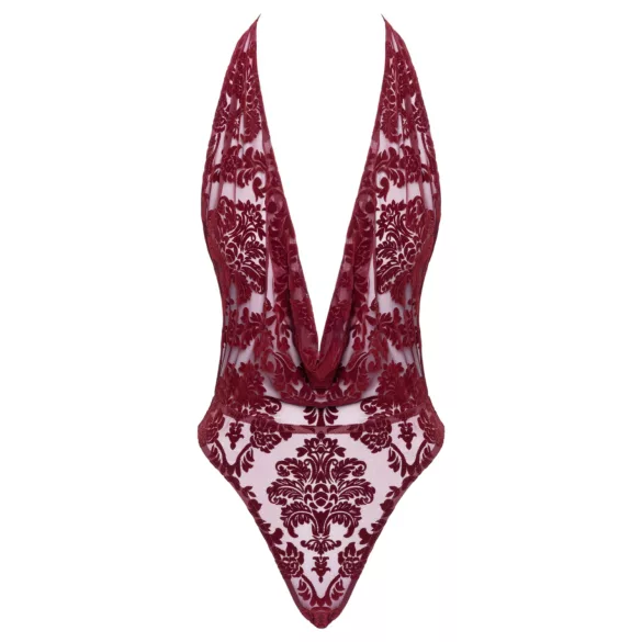 Noir Kink Royal - damesbody - transparant - rood - M