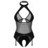Obsessive Dominna - dames body - transparant glanzend - zwart