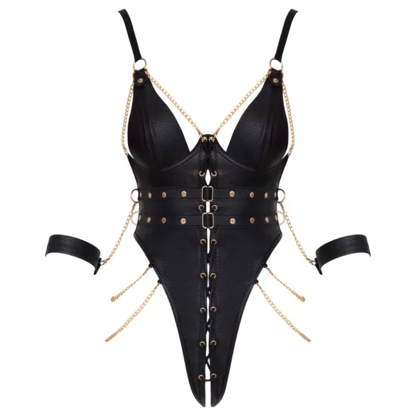 Cottelli - bondagebody met kettingen (zwart) - L