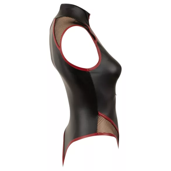 Cottelli - netbody met rits (zwart)
