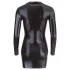 Cottelli - minijurk met lange mouwen - glanzend - zwart - XL