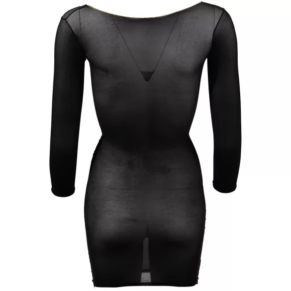 NO:XQSE - lange mouwen, doorzichtige, zwarte catsuit (S-L)