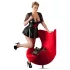 Cottelli Plus Size - glanzende jurk - rood korset detail - zwart