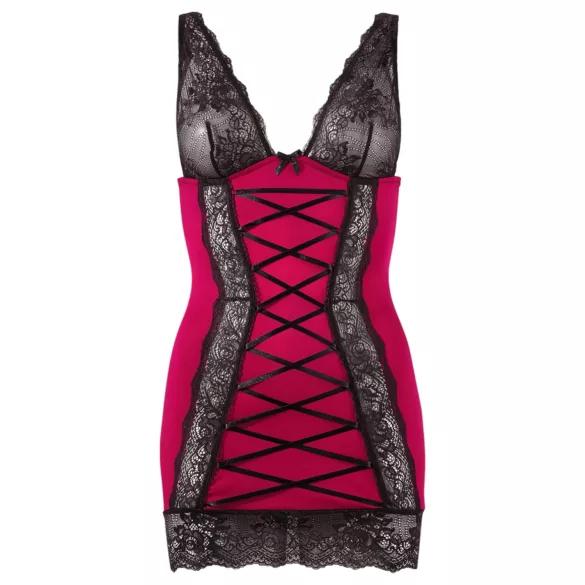 Cottelli - jurk met vetersluiting - rood - exclusief design - L