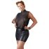 Cottelli Plus - Glanzende chiffon jurk (zwart) - 2XL