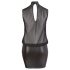Cottelli Plus - Glanzende chiffon jurk (zwart) - 2XL