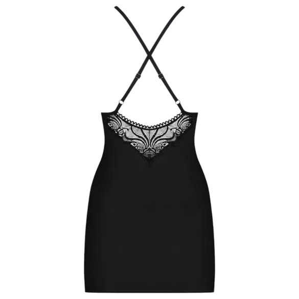 Obsessive - jurkje met bandjes en strass - inclusief string - zwart