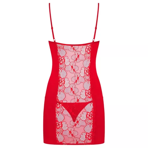 Obsessive Heartina - babydoll en string - rood - L/XL