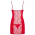 Obsessive Heartina - babydoll en string - rood - L/XL