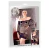 Mandy Mystery - netjurk met kraag en string zwart (S-L)