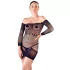 Mandy Mystery - netjurk met kraag en string zwart (S-L)