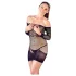 Mandy Mystery - netjurk met kraag en string zwart (S-L)