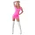 Cottelli Party - mini jurk - glanzend, korte mouw - roze - M
