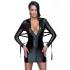 Cottelli Bondage - Jurk met glanseffect - Inclusief boeien - Zwart - L
