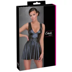 Cottelli - plooien jurk - met riem - zwart - XL