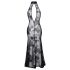 Noir - doorzichtige lange jurk met bloemenprint (zwart) - XL