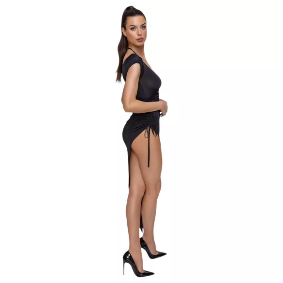 Cottelli Party - asymmetrische jurk met ring - zwart