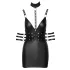 Cottelli Bondage - halter nek mini jurk - glanzend - zwart - XL