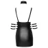Cottelli Bondage - halter nek mini jurk - glanzend - zwart - XL