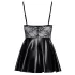 Noir - glanzende jurk met kanten top (zwart)