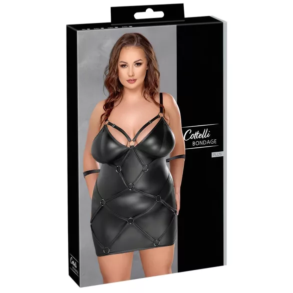 Cottelli Plus Size - jurkje met boeien - zwart