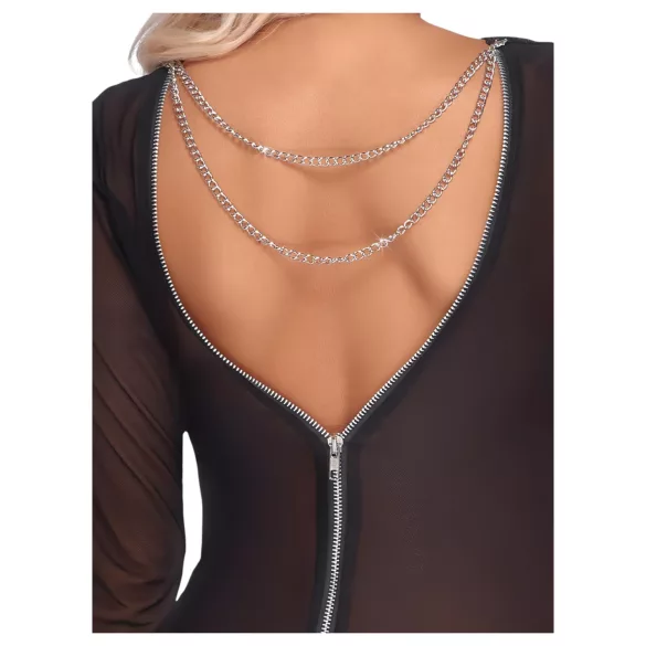 Cottelli Party - transparante jurk - met ritssluiting - zwart - M