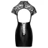 Noir - jurk met korset - kanten top - glanzend - zwart - M