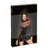 Noir - jurkje met transparante top - glanzend - zwart