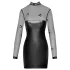 Noir - jurkje met transparante top - glanzend - zwart - M