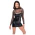 Noir - Glanzende jurk met transparante top (zwart) - L