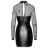 Noir - jurkje met transparante top - glanzend - zwart - L