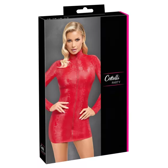 Cottelli - minijurk - slangenprint - rood - M