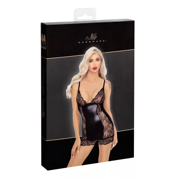 Noir - mini-jurk met doorschijnende zijkanten (zwart) - M