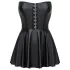 Cottelli - glanzende minijurk - geplooide rok - zwart - M